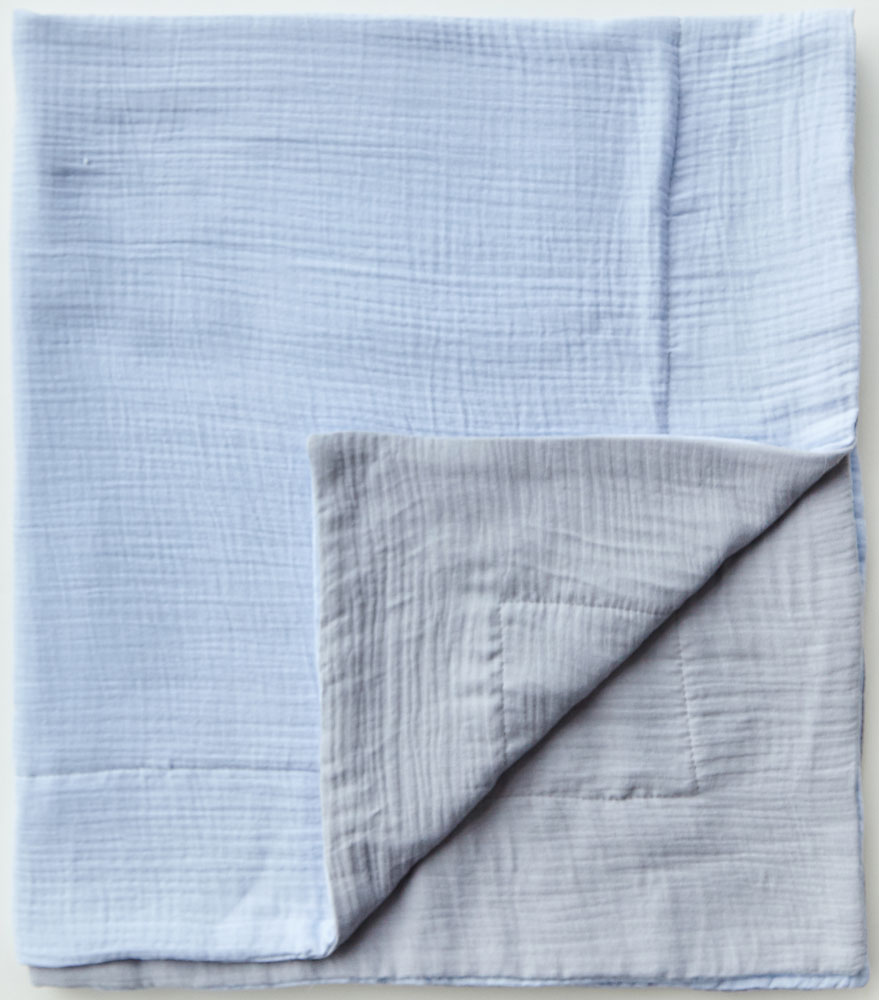 

Муслиновый плед Добрый сон хлопок 8 слоев 100×110 см серо-голубой (14-03/3)