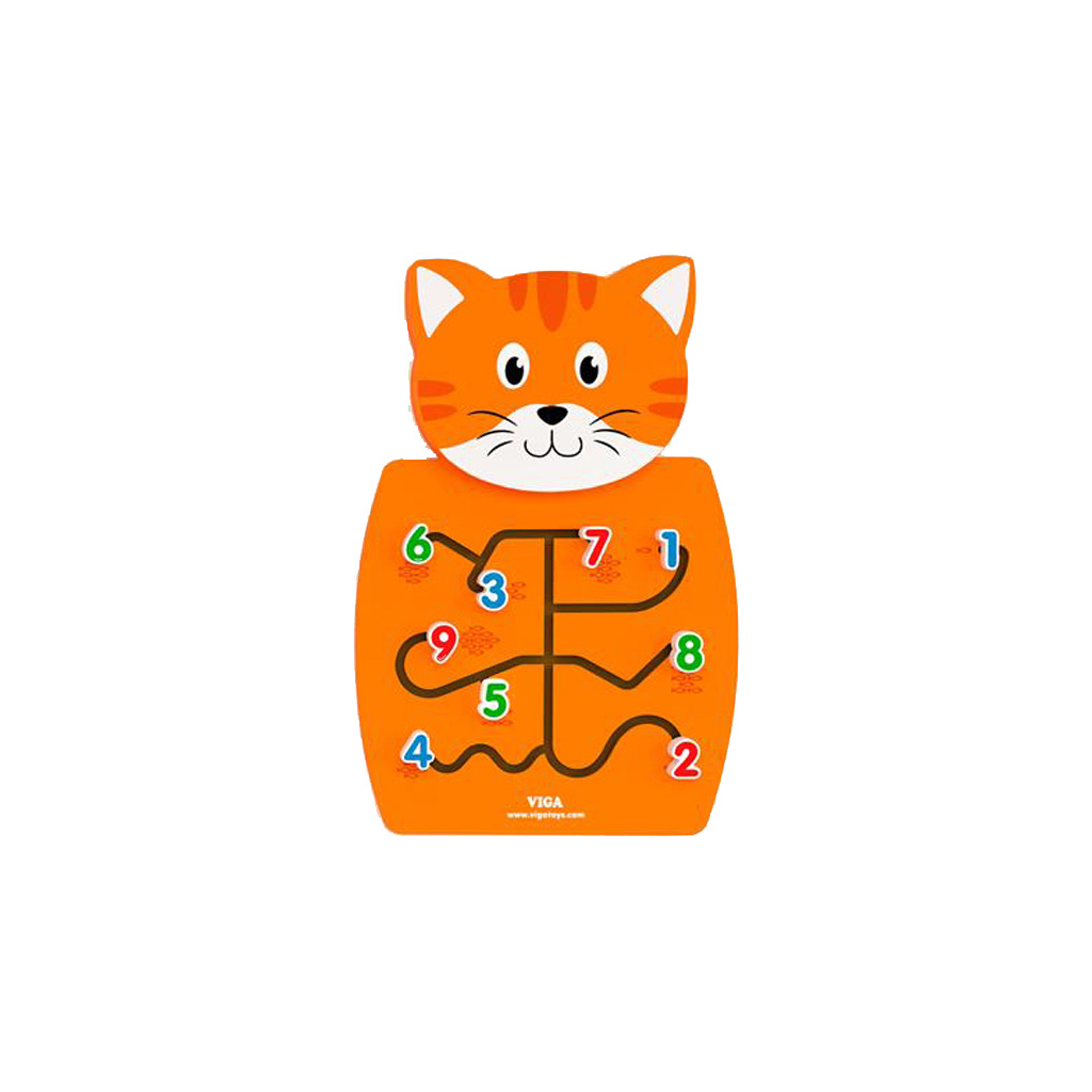 

Развивающая игрушка Viga Toys Бизиборд Котик с цифрами (50676FSC)