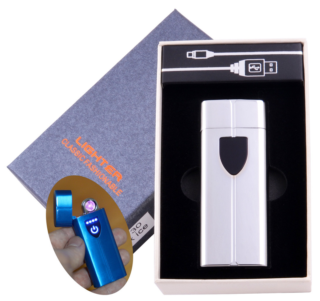 

Электроимпульсная зажигалка в подарочной коробке LIGHTER (USB) №HL-130 Silver