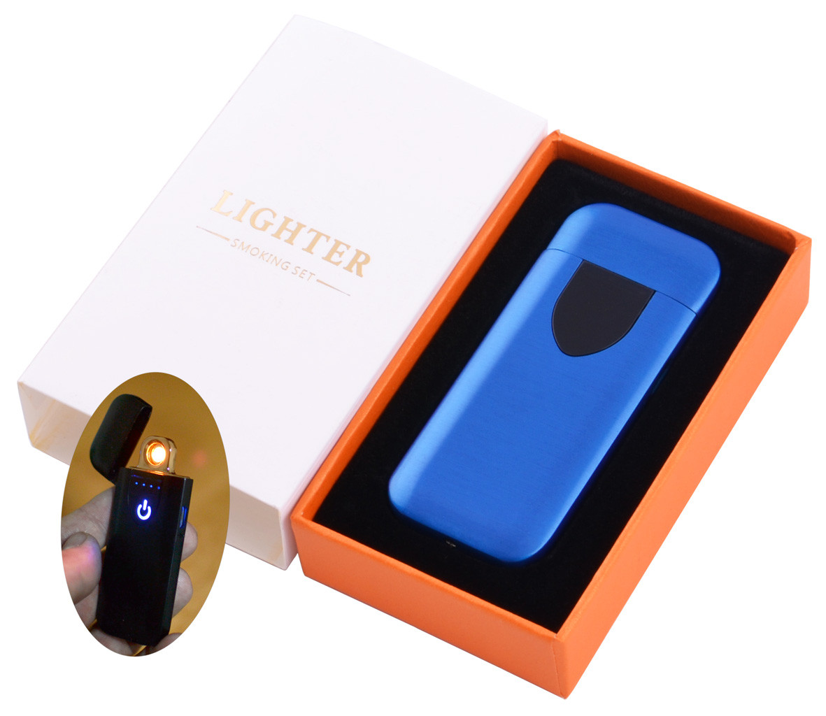 

USB зажигалка в подарочной коробке LIGHTER №HL-134 Blue