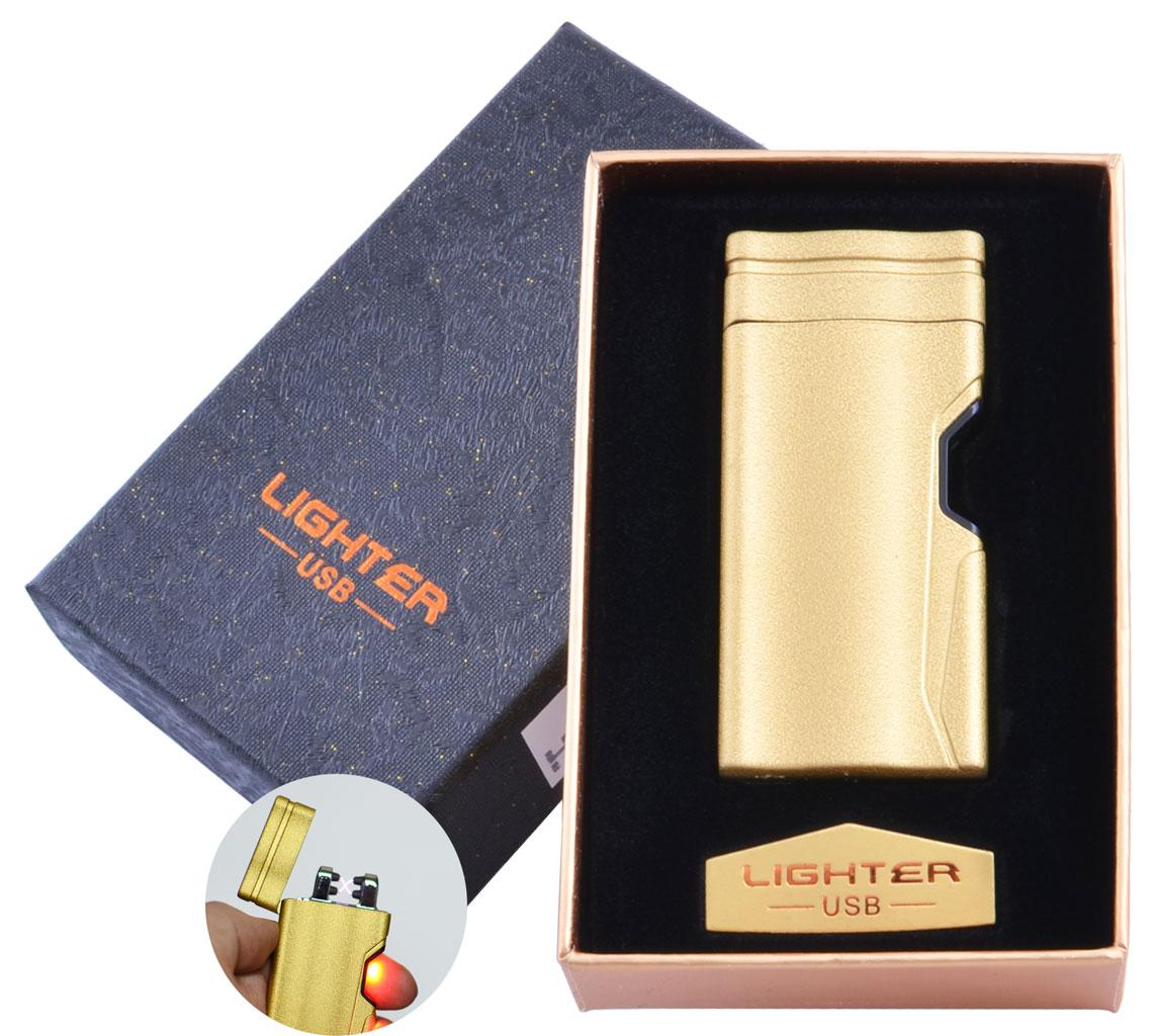 

Электроимпульсная зажигалка в подарочной упаковке Lighter (Двойная молния, USB) №HL-38 Gold