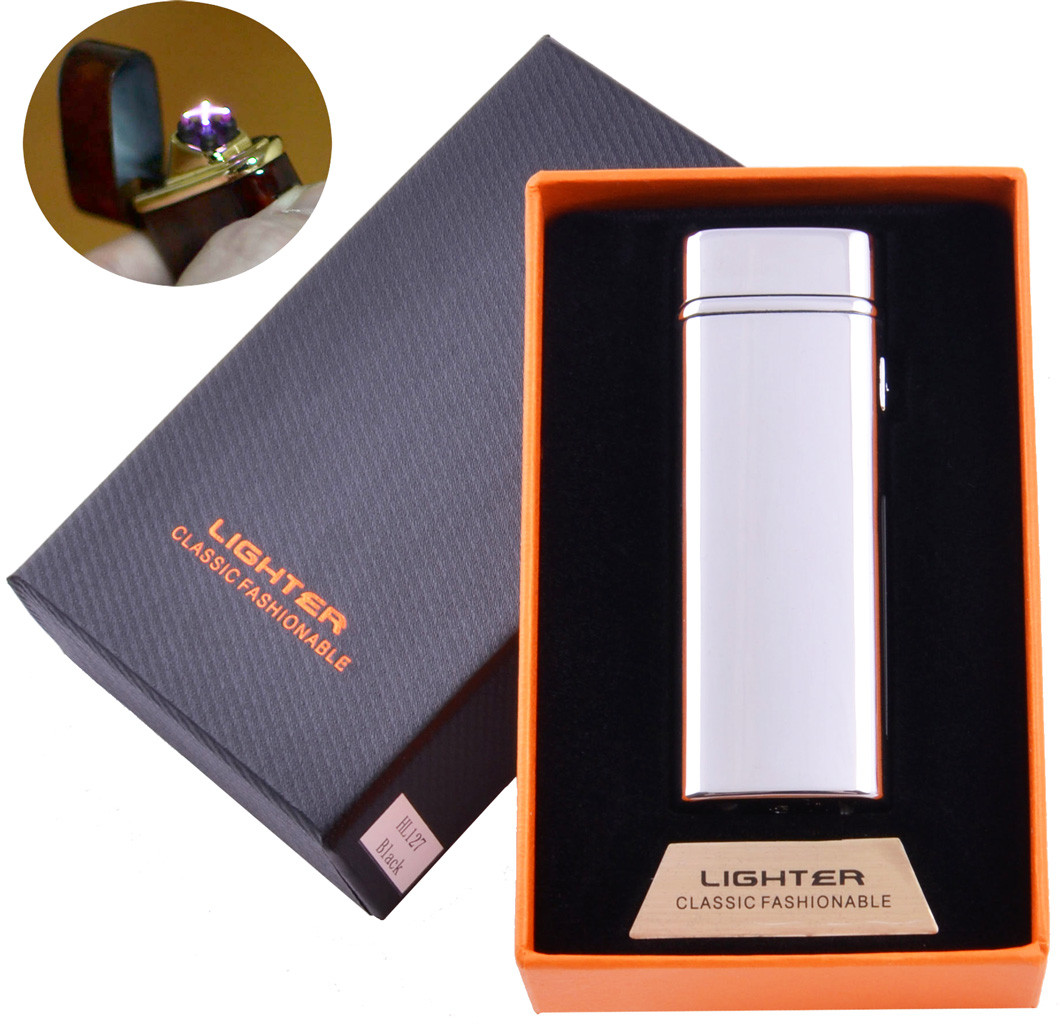 

Электроимпульсная зажигалка в подарочной коробке LIGHTER (USB) №HL-127 Silver