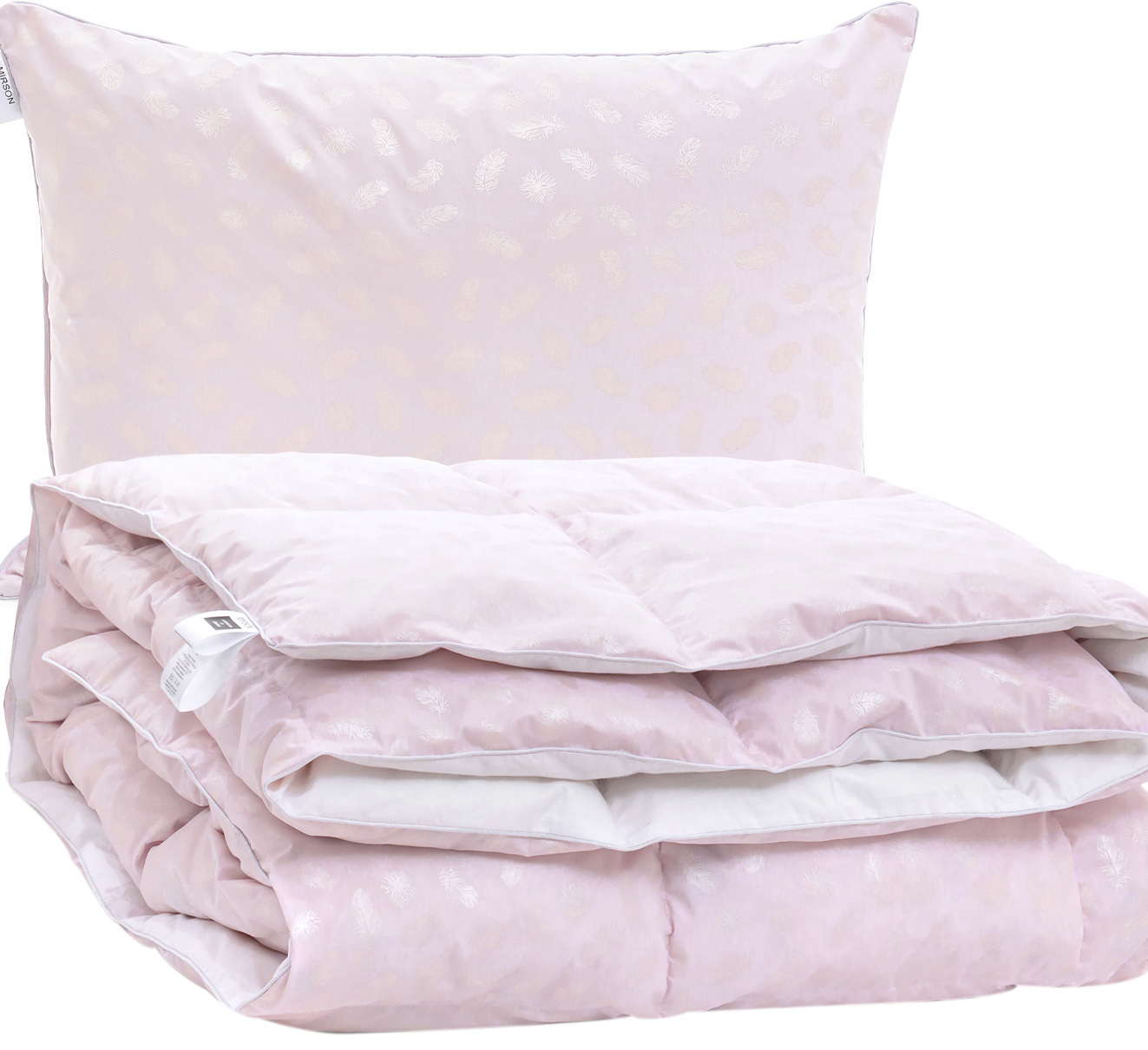 Акція на Набор пуховый MirSon №2150 Bio-Pink Зима 50% пух одеяло 172х205 + подушка 50х70 средняя (2200003024845) від Rozetka UA