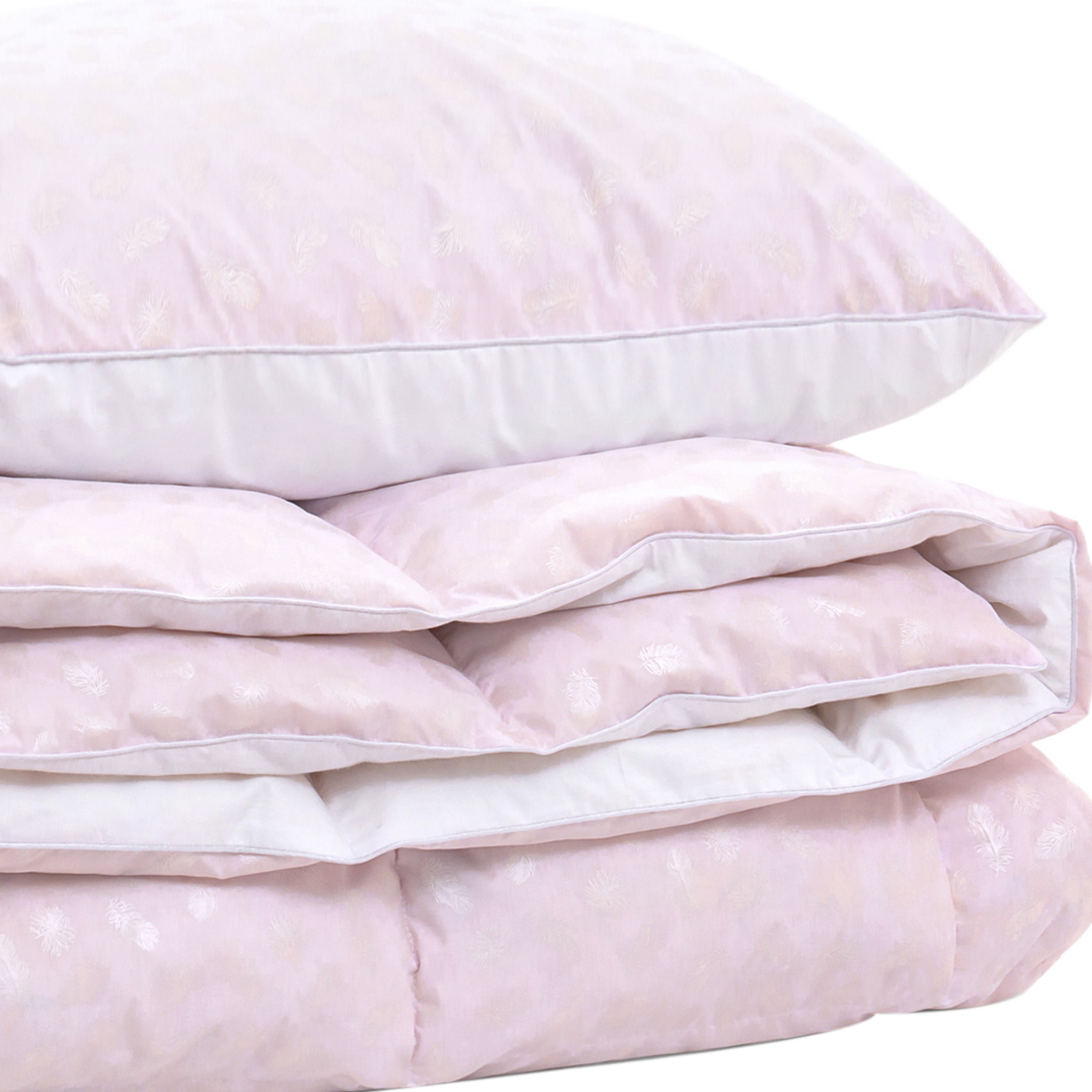 

Набор пуховый MirSon №2152 Bio-Pink Зима 50% пух одеяло 172х205 + подушка 50х70 упругая