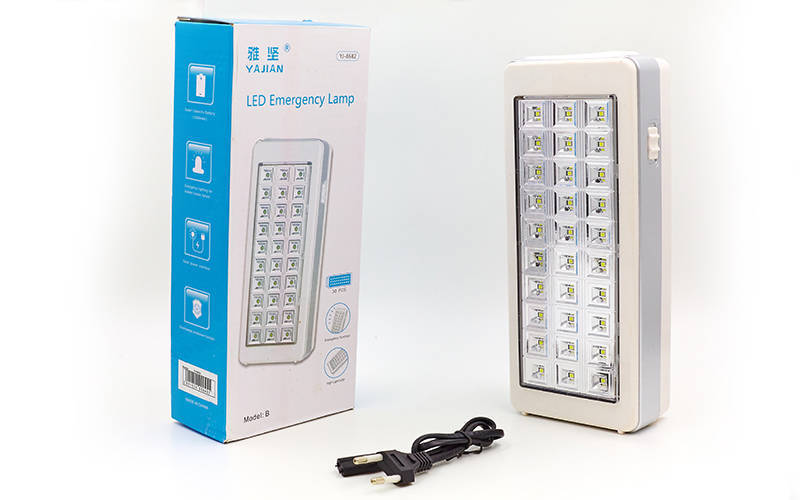 

Фонарь аккум. аварийный светодиодный переносн. TY-8682A /2 (30 led, на бат. (3C), аккум, р-р 23,5х10см, белый)
