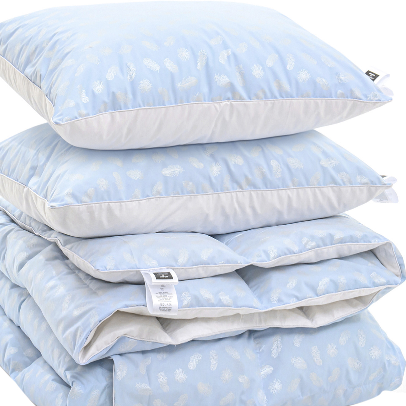 

Набор пуховый MirSon №2183 Bio-Blue Зима 70% пух одеяло 172х205 + подушки 50х70 2 шт упругие