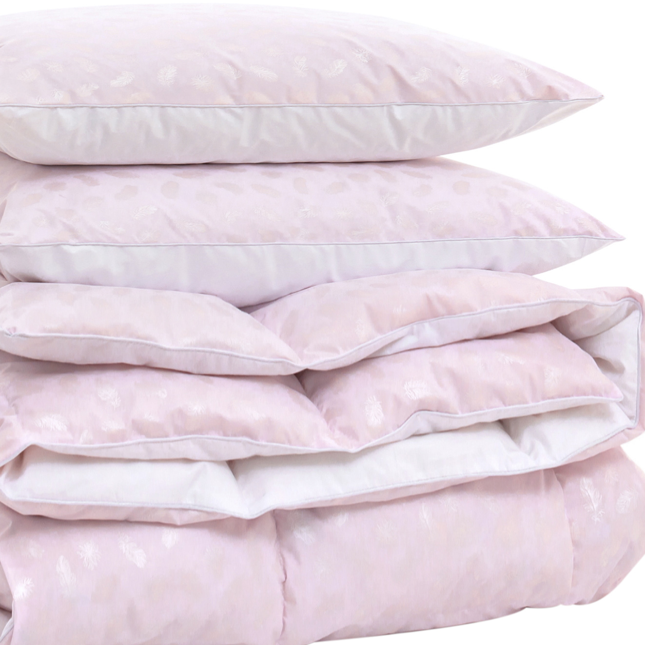 

Набор пуховый MirSon №2185 Bio-Pink Зима 70% пух одеяло 220х240 + подушки 50х70 2 шт мягкие