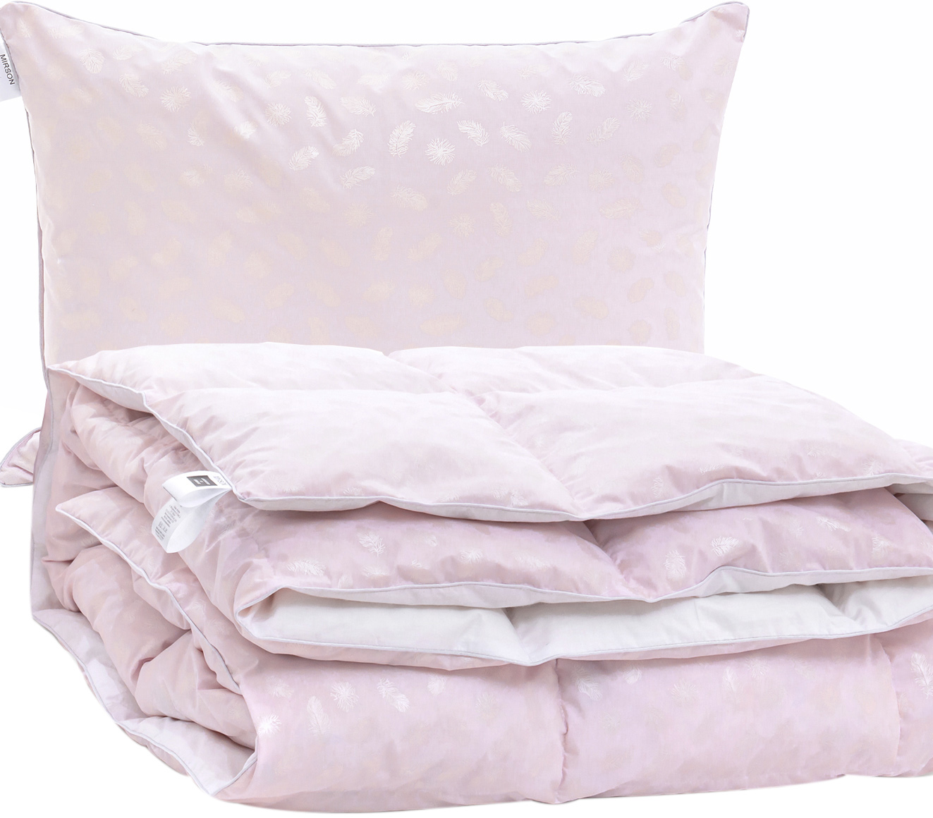 

Набор пуховый MirSon №2204 Bio-Pink Зима 50% пух одеяло 220х240 + подушка 50х70 средняя