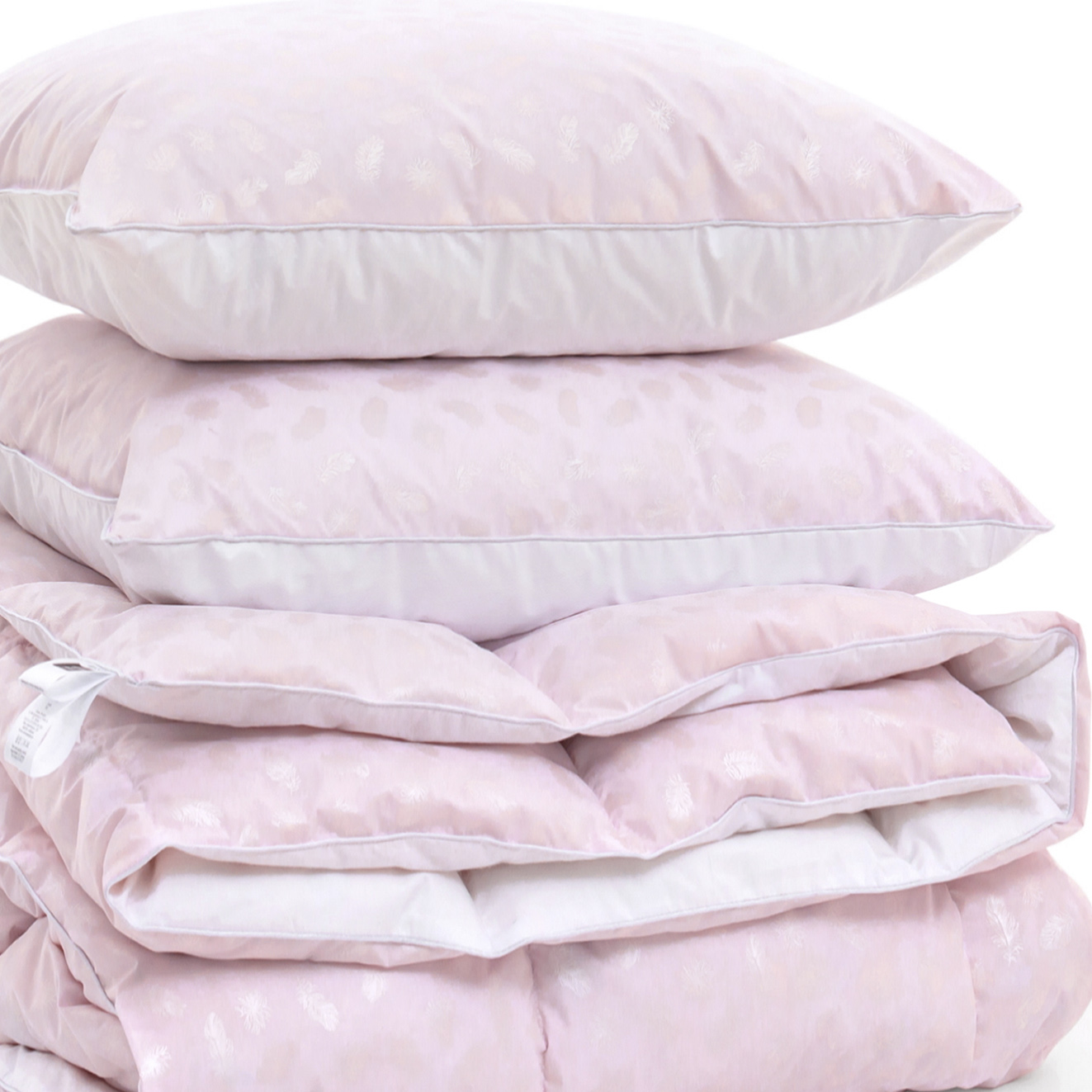 

Набор пуховый MirSon №2207 Bio-Pink Зима 50% пух одеяло 140х205 + подушки 50х70 2 шт упругие