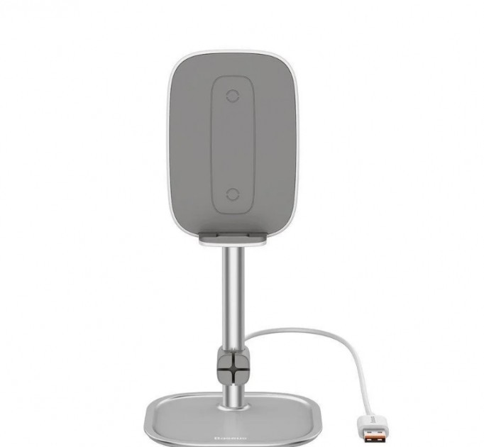 

Держатель Baseus Literary Youth Desktop Bracket (Telescopic + Wireless Charging) Silver