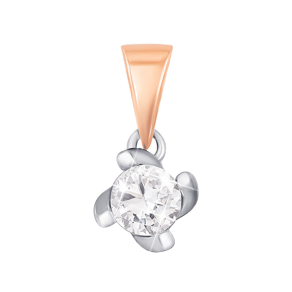 

Золотой кулон в комбинированном цвете с кристаллом Swarovski 000130968 000130968