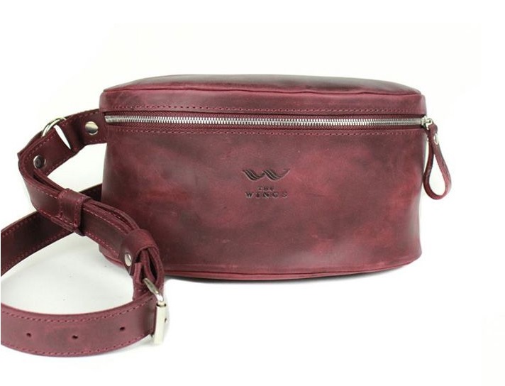 

Сумка поясная кожаная The Wings бордовая винтажная TW-BeltBag-mars-crz