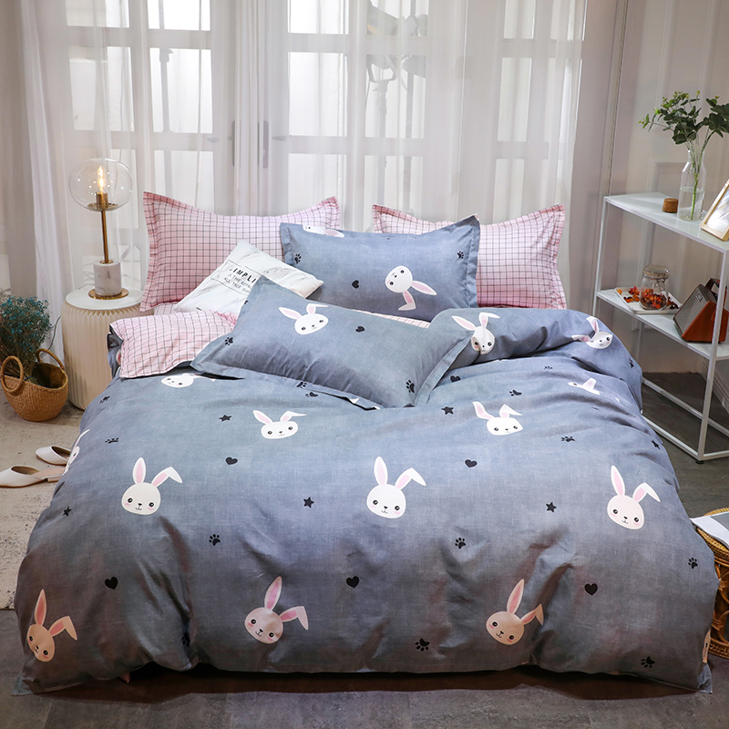 

Комплект постельного белья Милый зайчик (полуторный) Berni Home Серо-синий