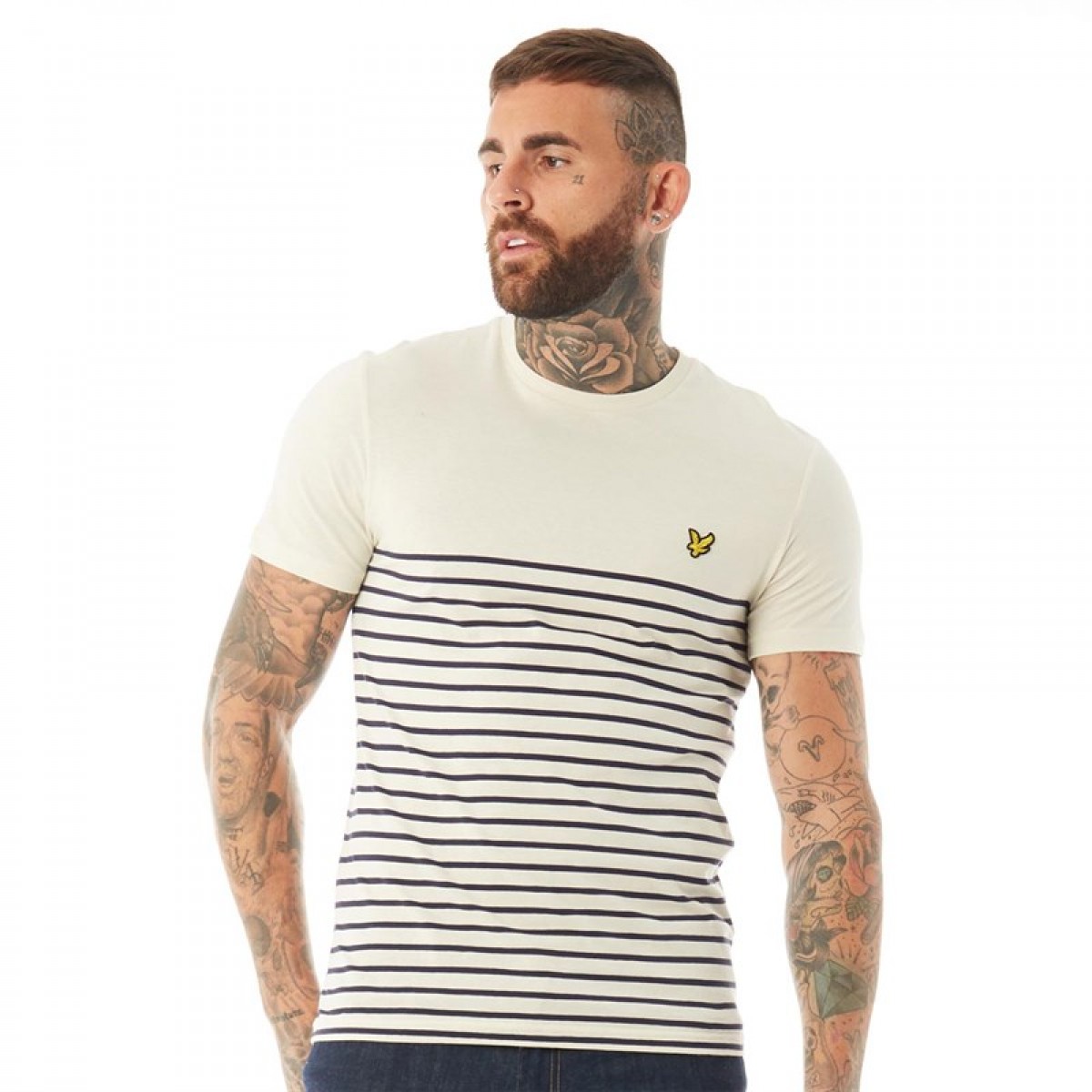 

Футболка Lyle And Scott Vintage Breton Stripe Seashell White Off White, XS (40)