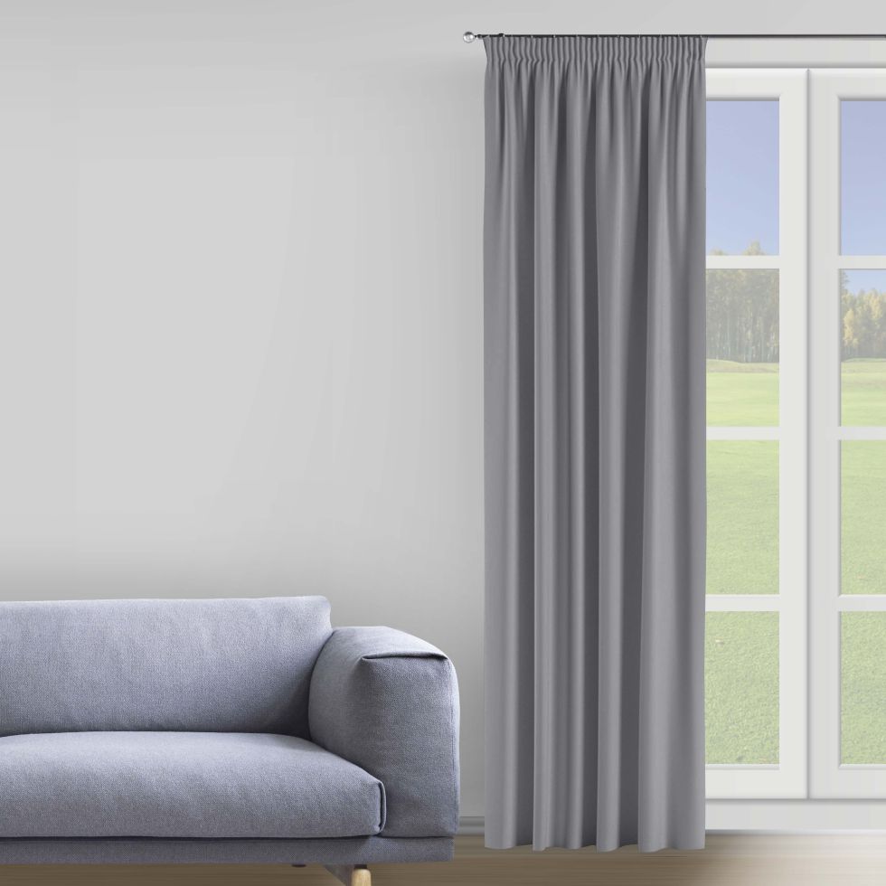 

Штора Decorator 150х275 серо-бежевый бархат на тесьме B129