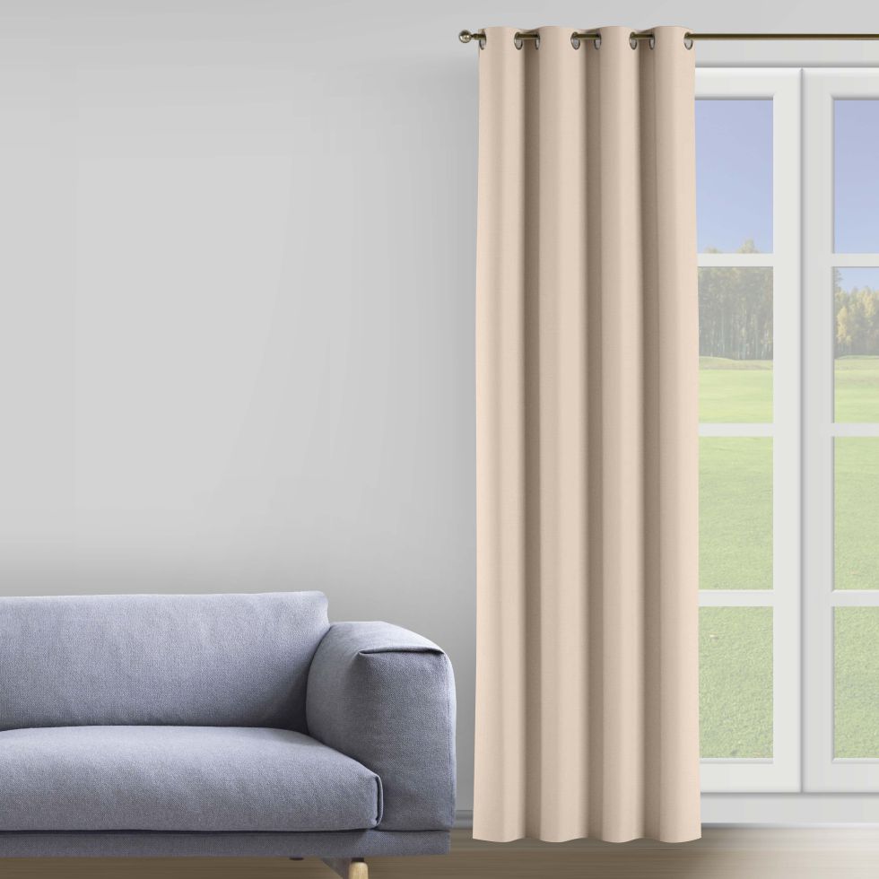 

Штора Decorator 250х258 светло-бежевый бархат на люверсах B203