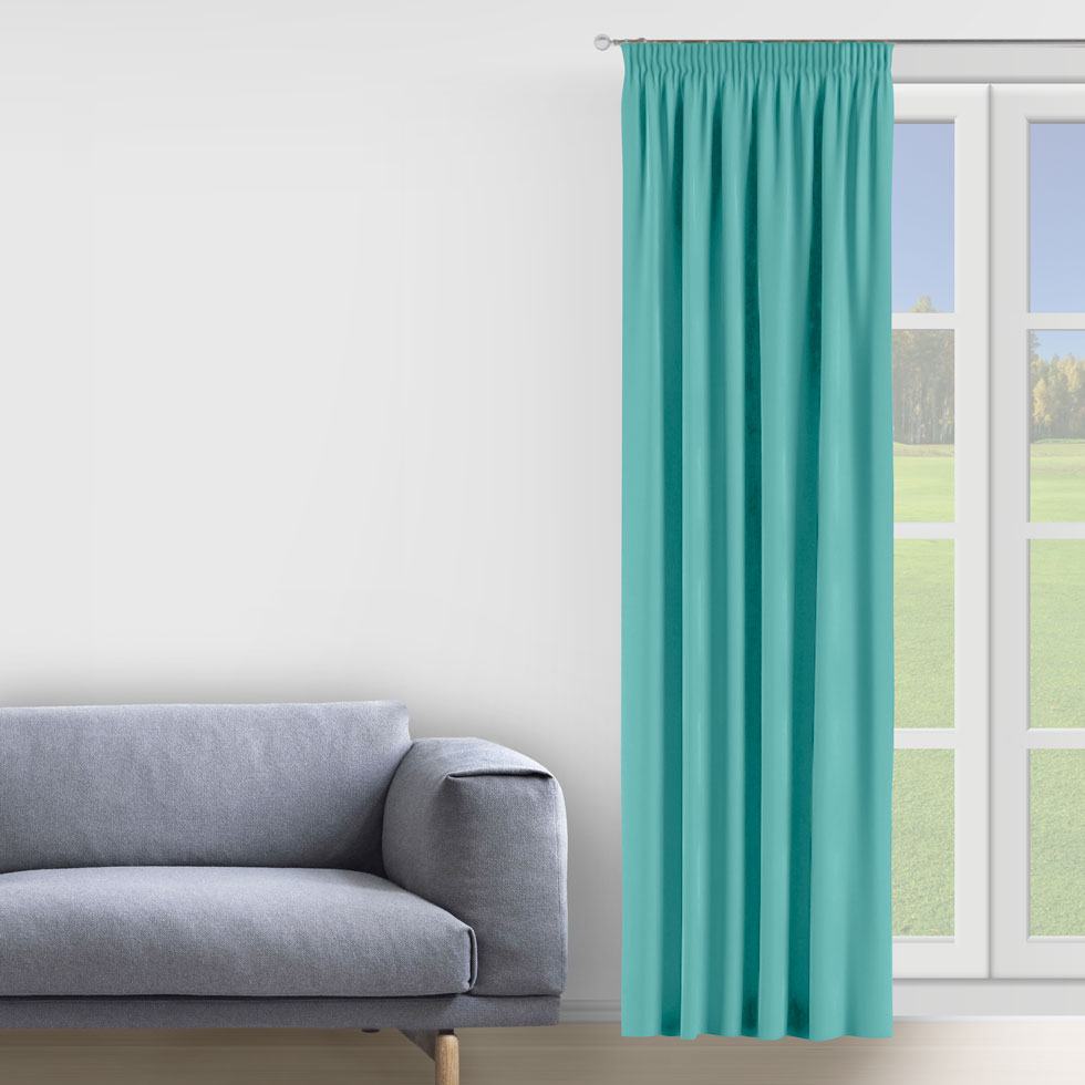 

Штора Decorator 300х275 аквамарин микровелюр на тесьме D061