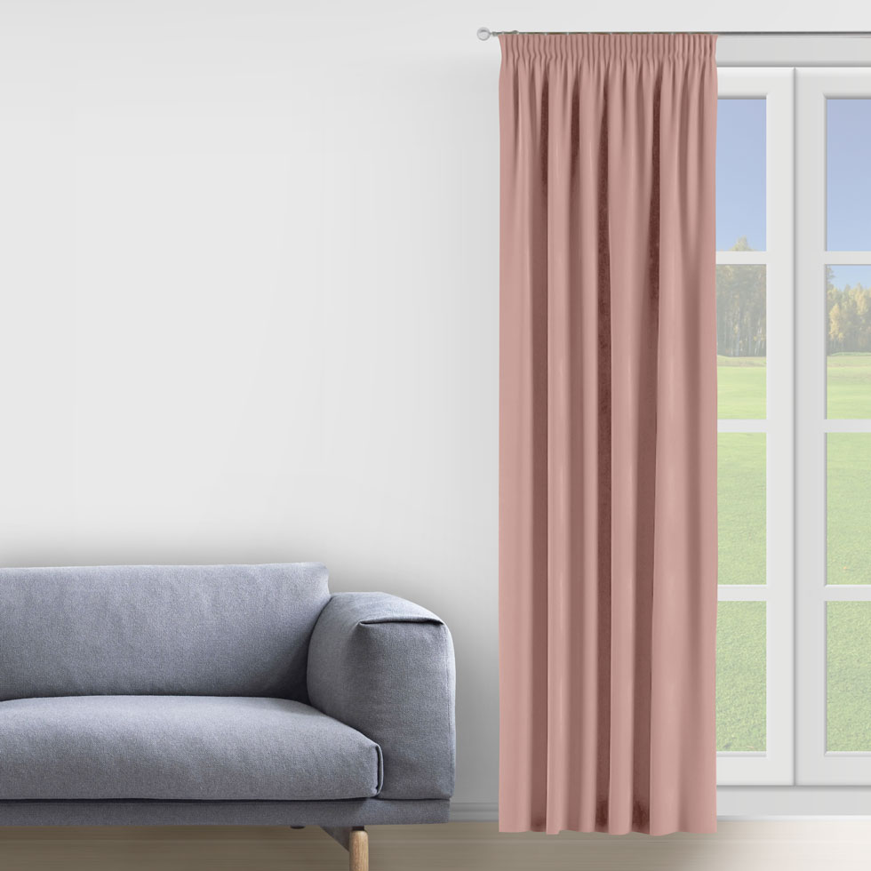 

Штора Decorator 300х275 розовый микровелюр на тесьме D016