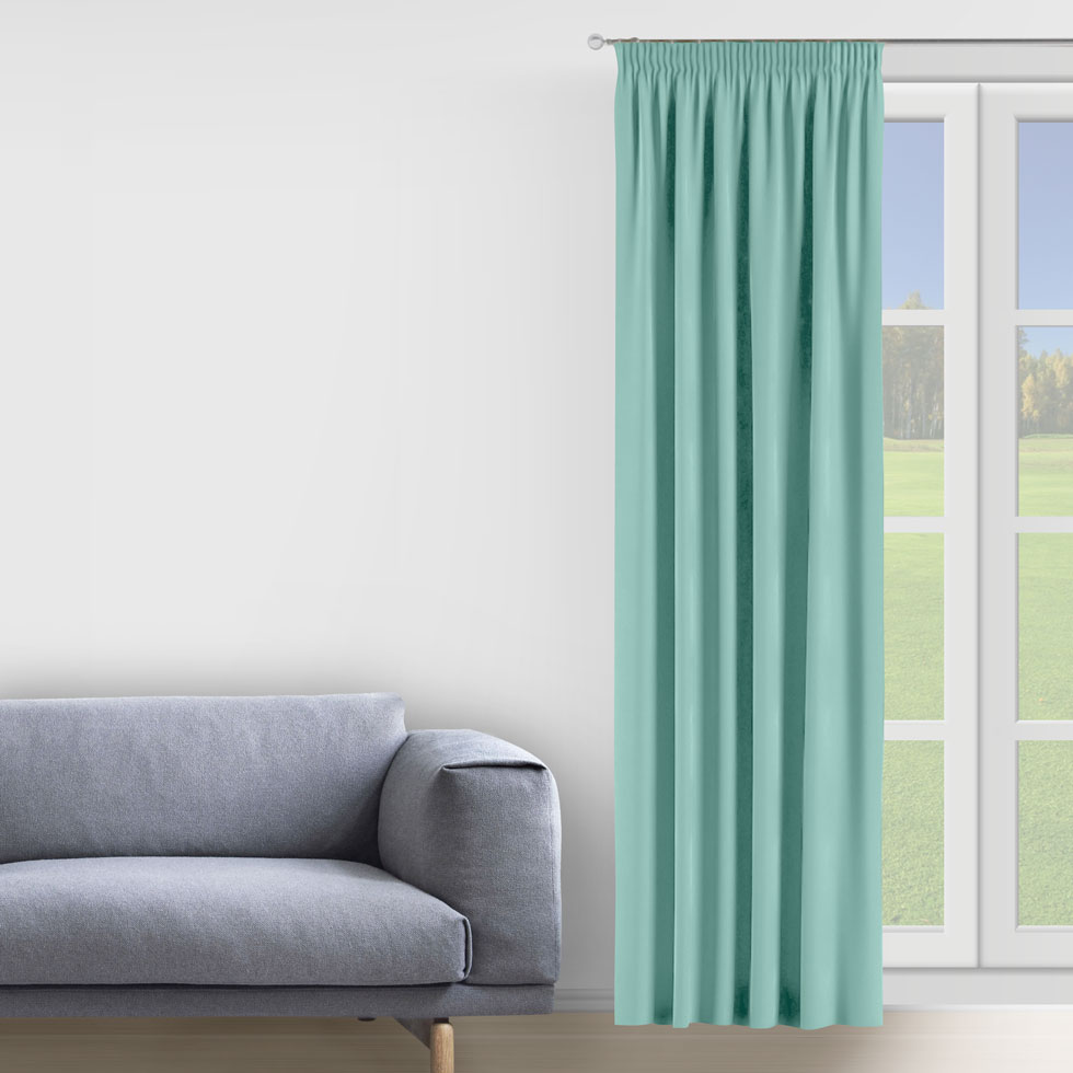 

Штора Decorator 250х275 светло-голубой микровелюр на тесьме D058