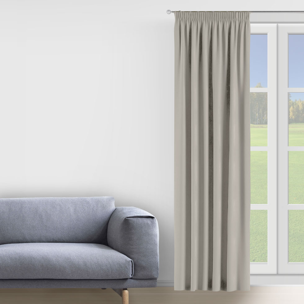 

Штора Decorator 300х275 серо-голубой микровелюр на тесьме D020