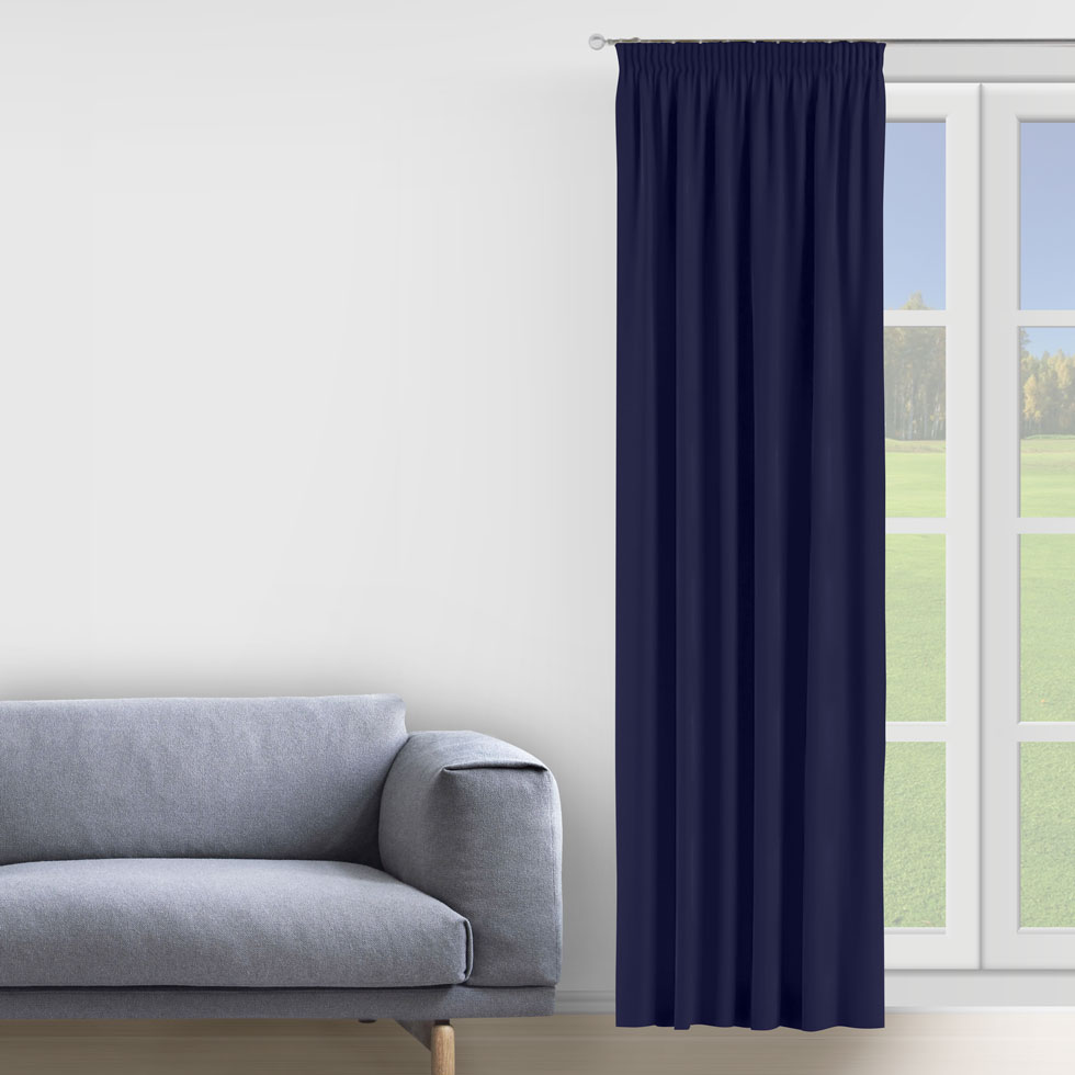 

Штора Decorator 150х275 темно-синий микровелюр на тесьме D014