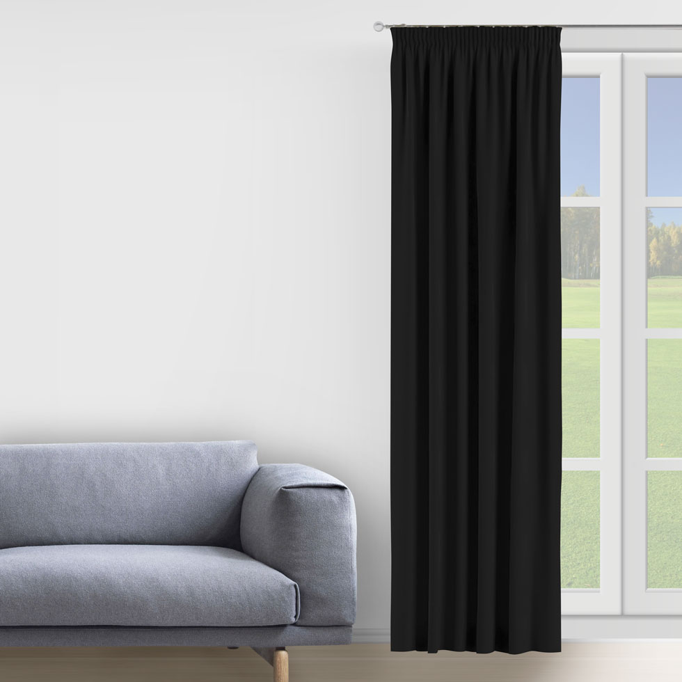 

Штора Decorator 300х275 черный микровелюр на тесьме D015