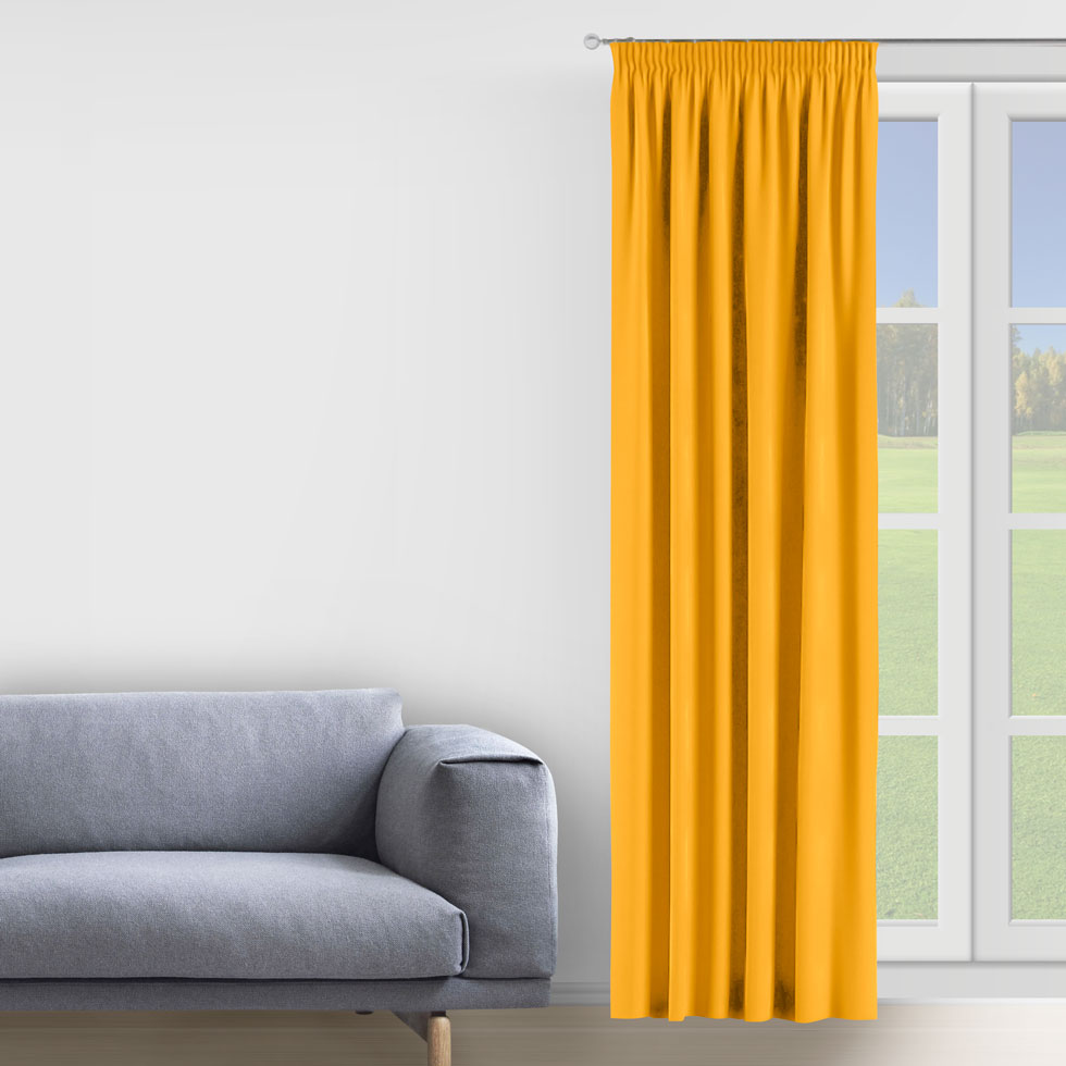 

Комплект штор Decorator 2 шт 200х275 желтый микровелюр на тесьме D028