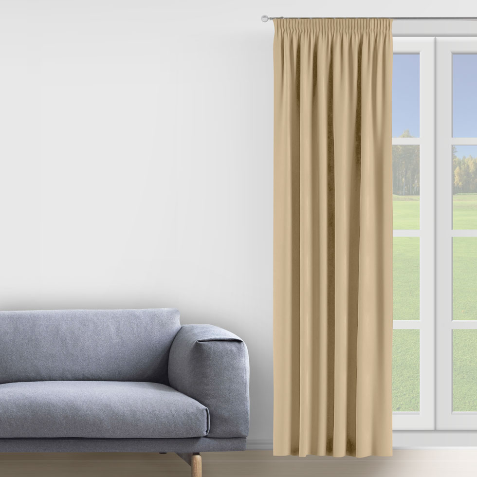 

Комплект штор Decorator 2 шт 250х275 кофе с молоком микровелюр на тесьме D007