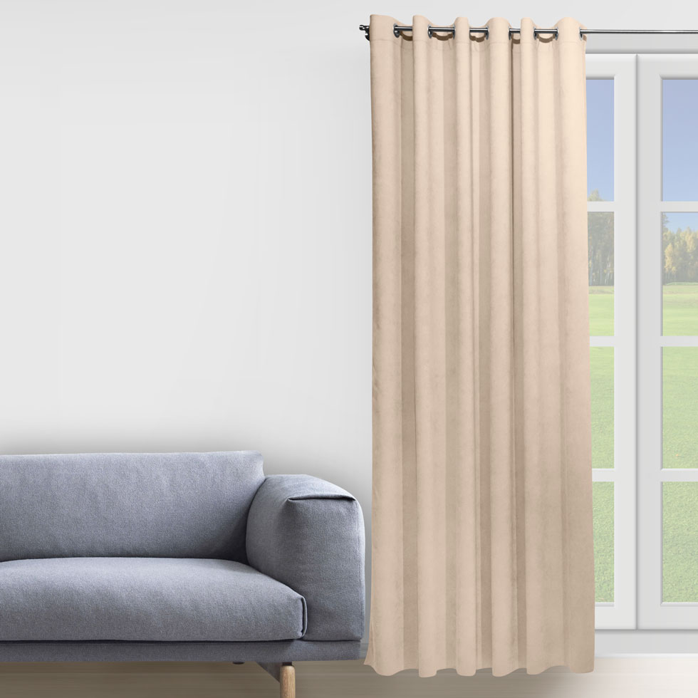 

Штора Decorator 250х258 бежевый микровелюр на люверсах D010