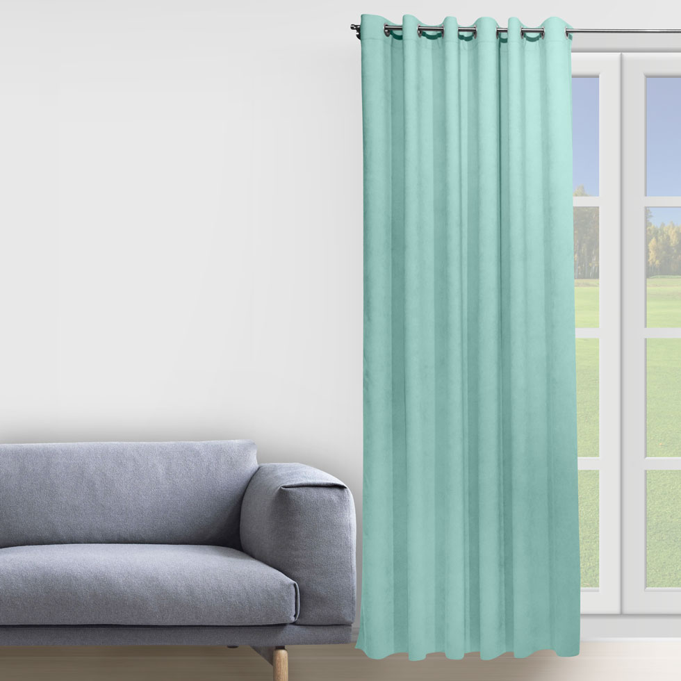 

Штора Decorator 150х258 светло-голубой микровелюр на люверсах D058