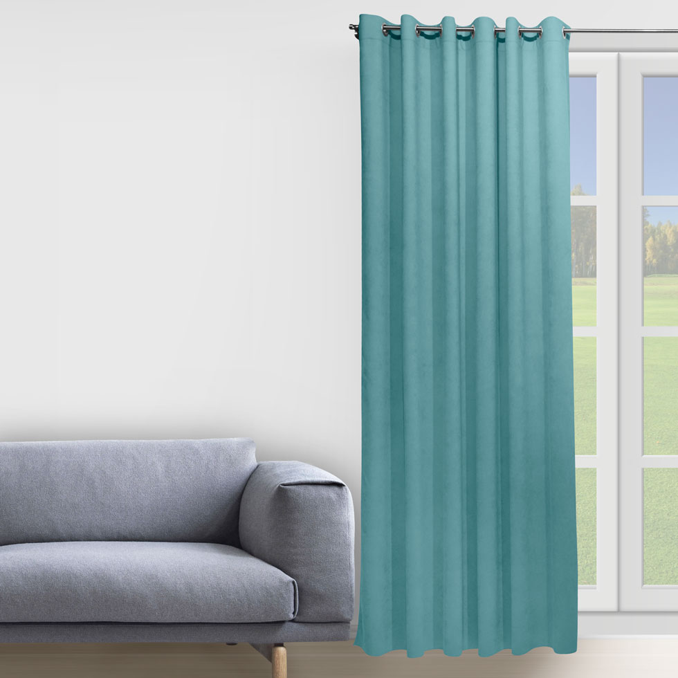 

Штора Decorator 150х258 синий микровелюр на люверсах D027