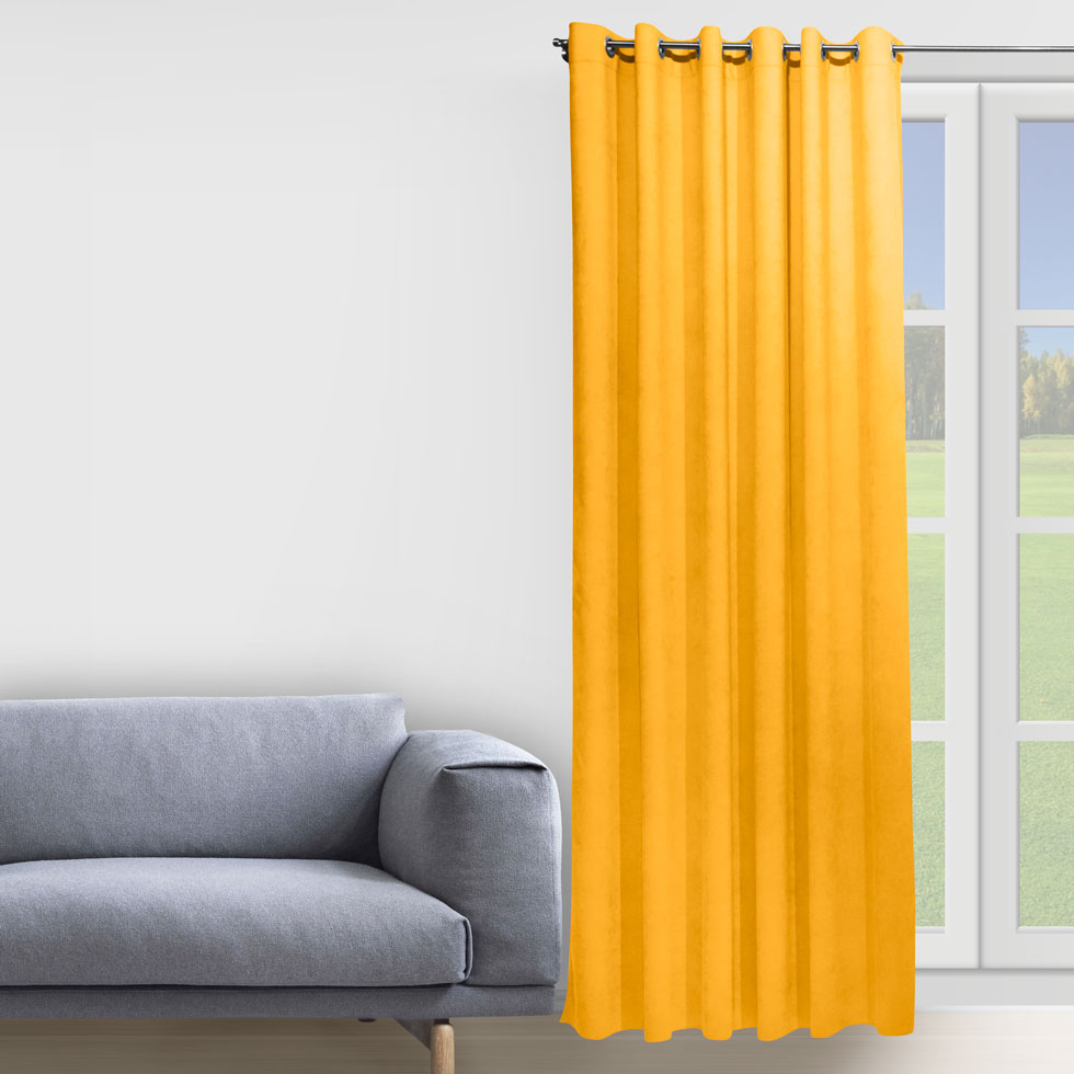 

Комплект штор Decorator 2 шт 250х258 желтый микровелюр на люверсах D028