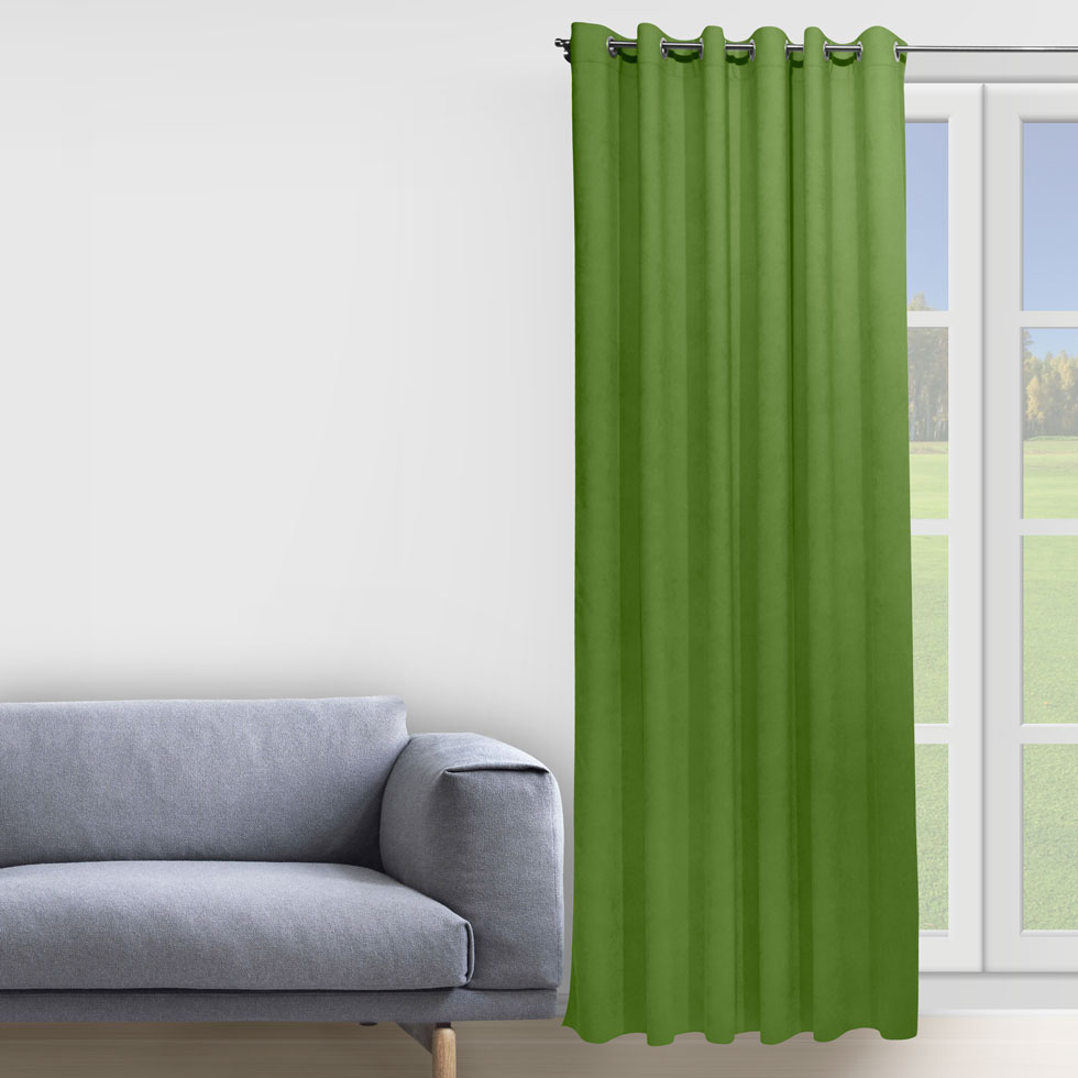

Комплект штор Decorator 2 шт 200х258 светло-зеленый микровелюр на люверсах D033