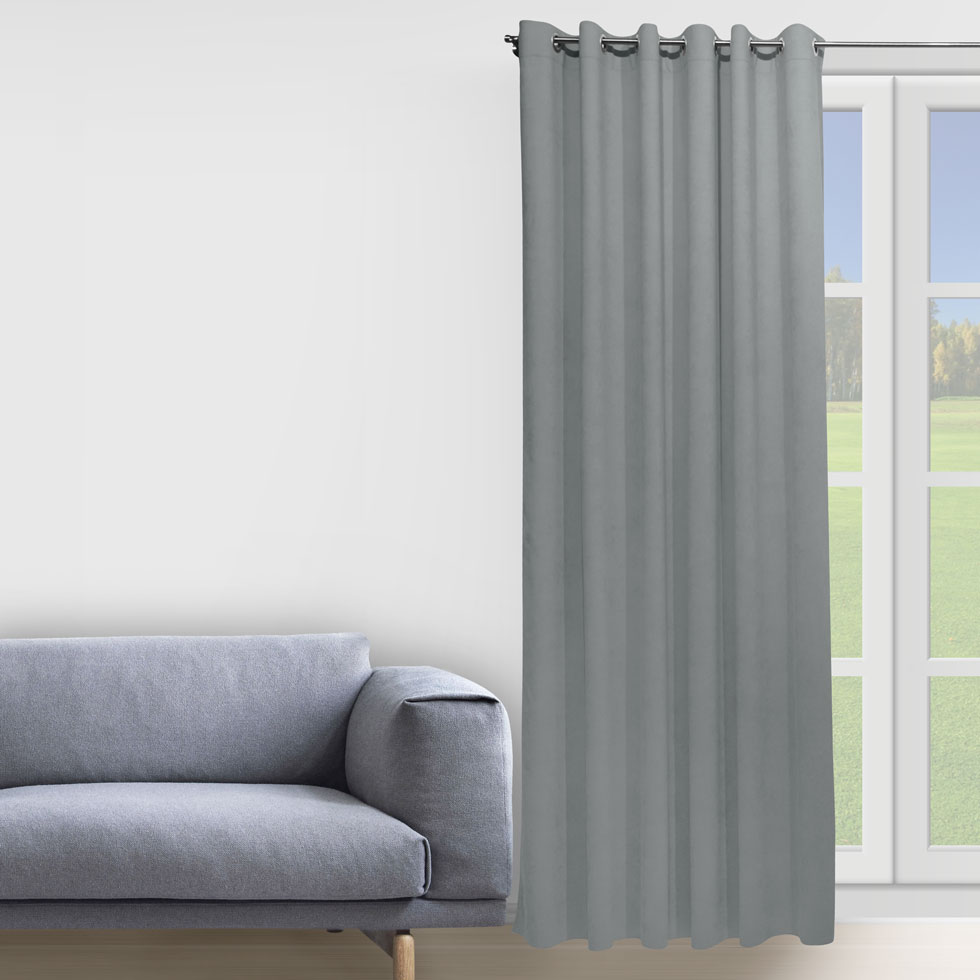 

Комплект штор Decorator 2 шт 200х258 светло-серый микровелюр на люверсах D008