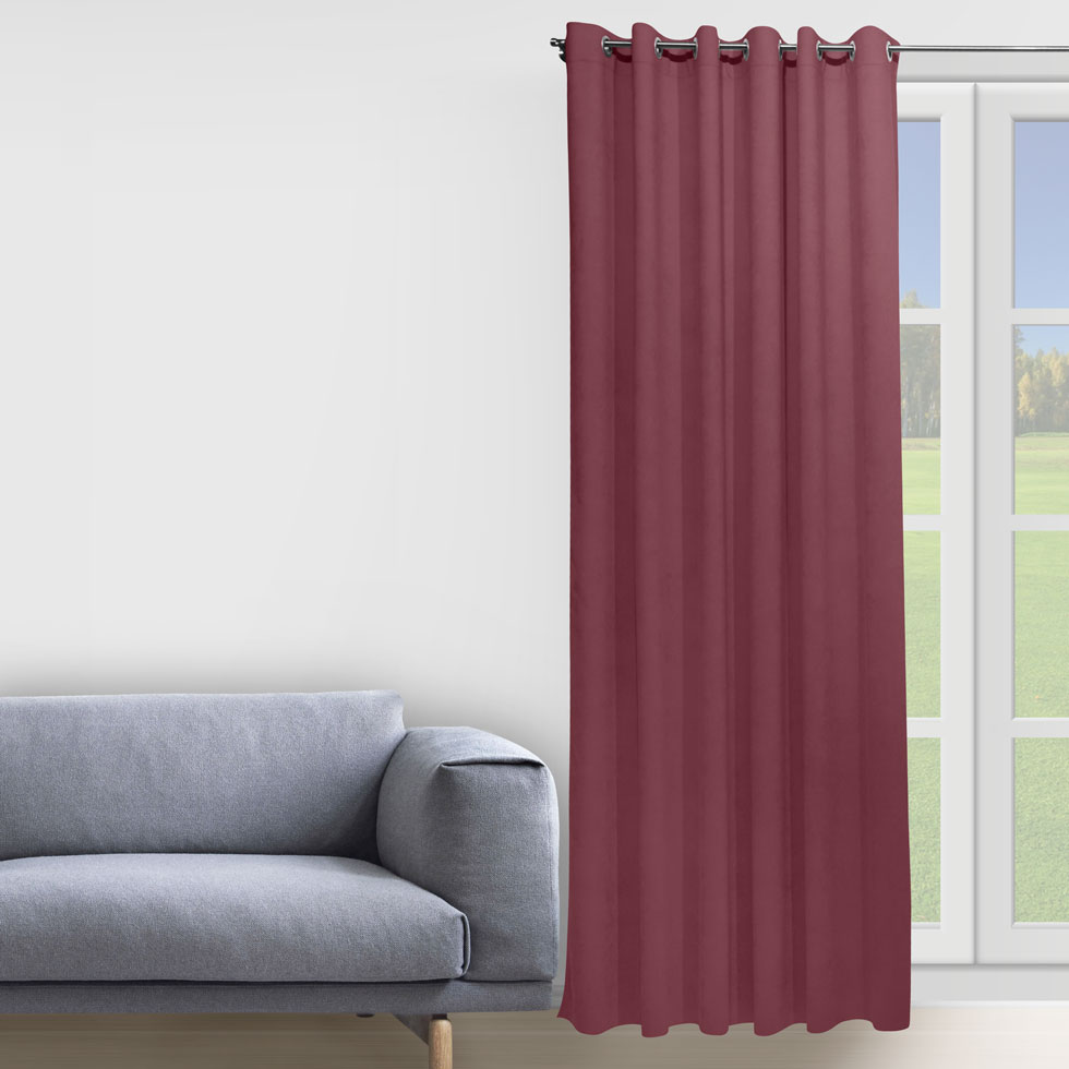 

Комплект штор Decorator 2 шт 250х258 бордовый микровелюр на люверсах D067