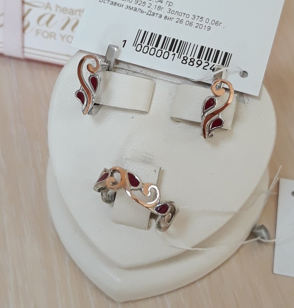 

Сережки серебряные с золотыми пластинами 2,64 г