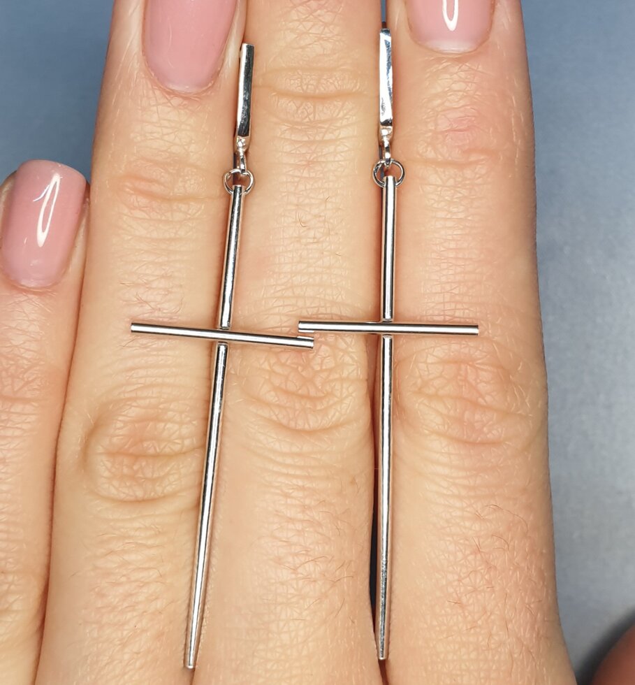 

Сережки серебряные "Кресты" 4 г