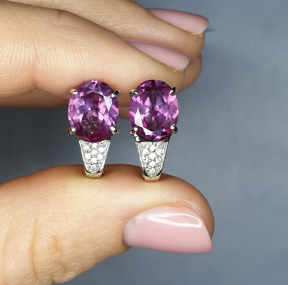 

Сережки серебряные с александритом 5,06 г