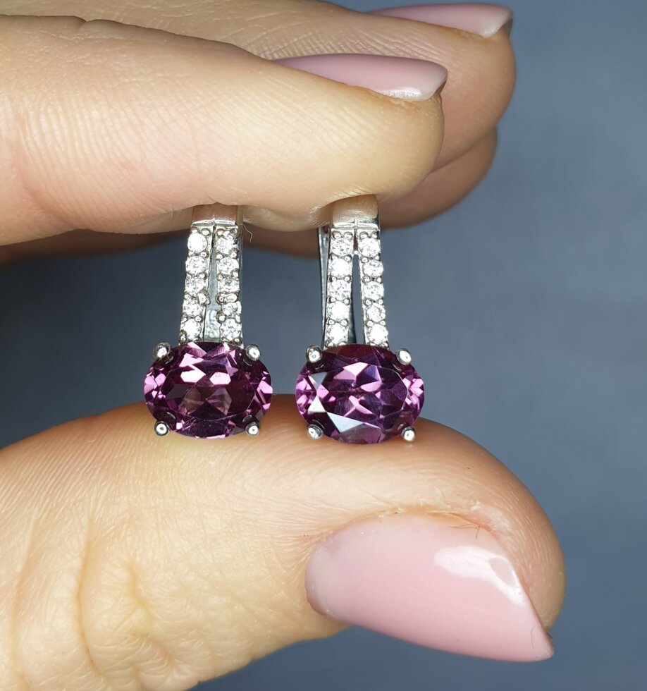 

Сережки серебряные с александритом 4,06 г