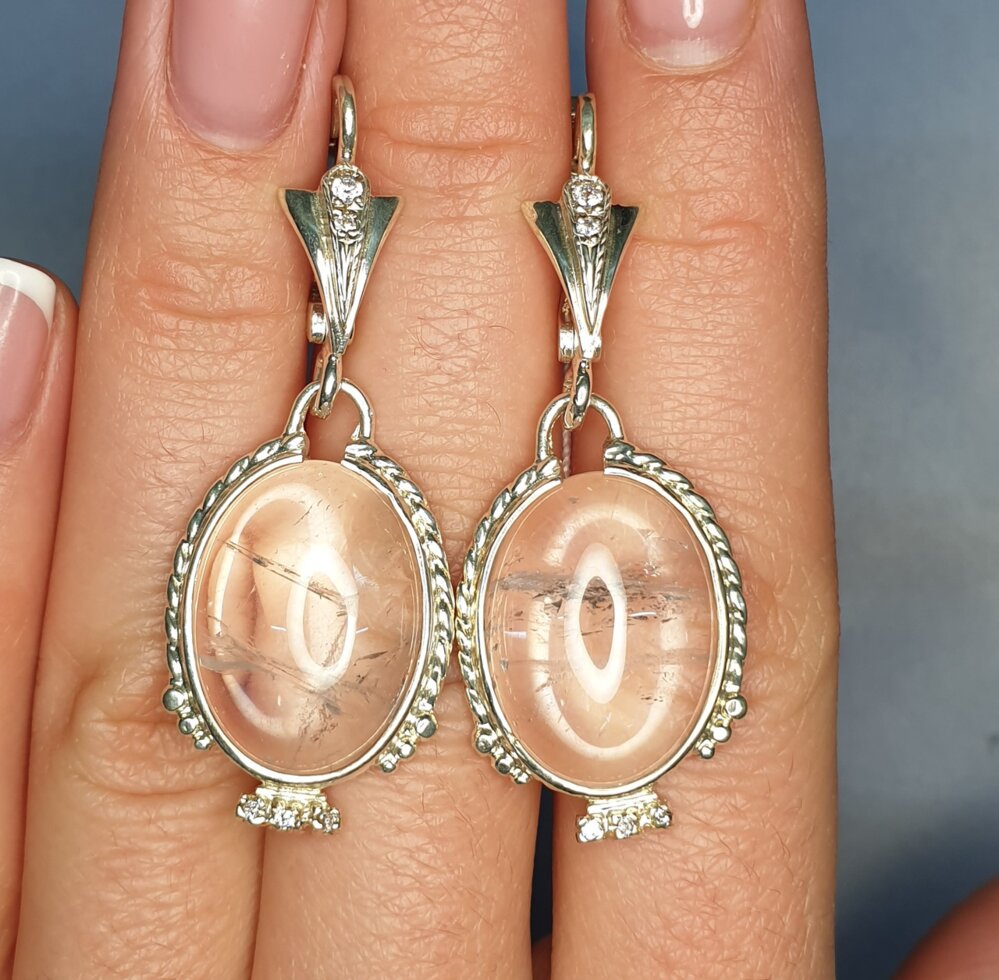 

Сережки серебряные с горным хрусталем 13,2 г