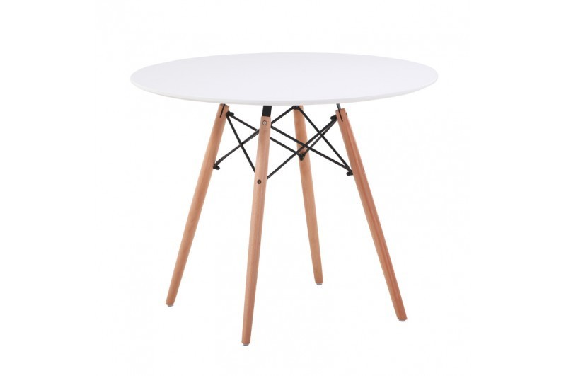 

Стол обеденный нераскладной круглый MixMebli Этна МДФ глянцевый белый диаметр 80см