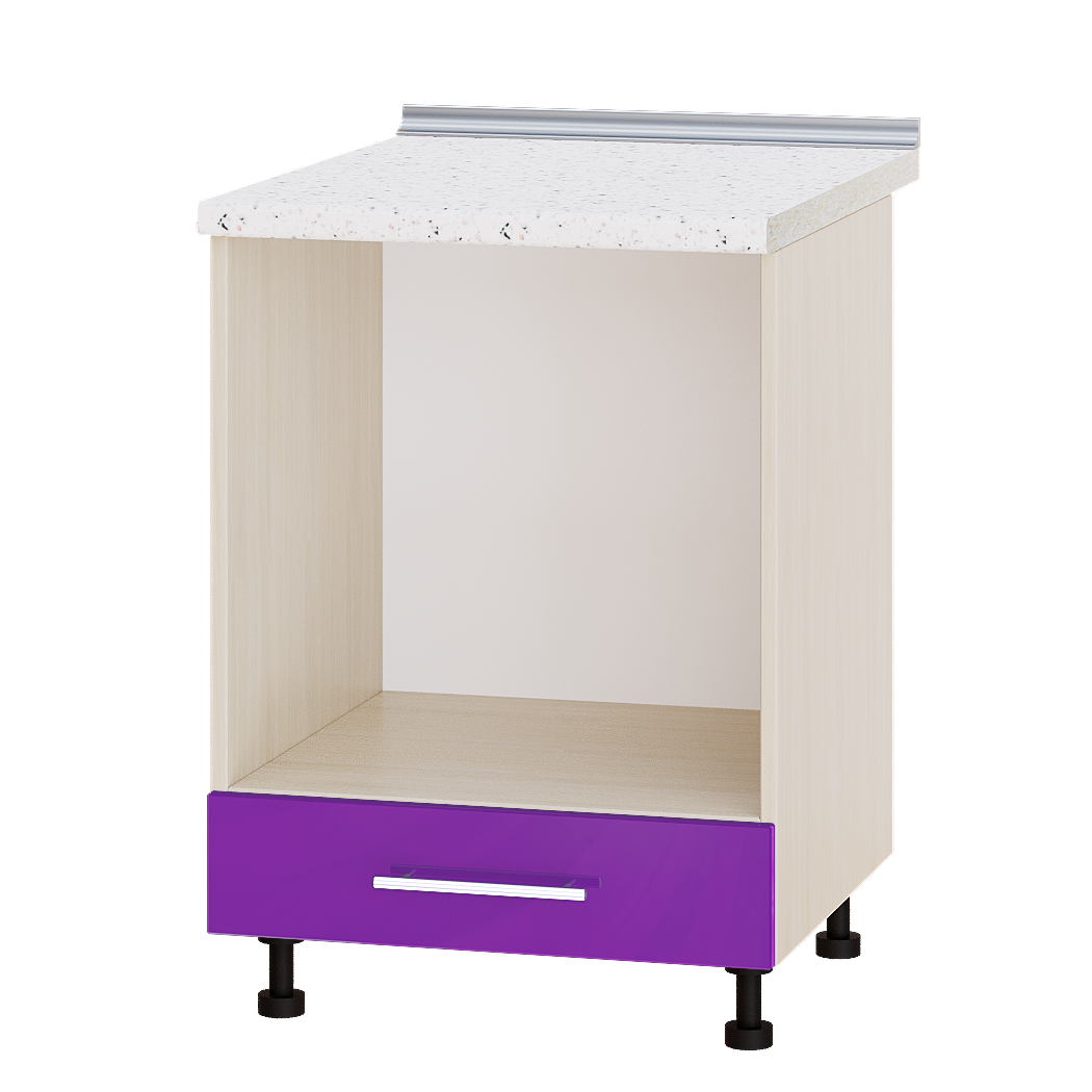 

Кухня Модерн Эверест модуль Низ Для Духовки Н85-600 Сирень Глянец - Дуб молочный 60х47х82см + столешница