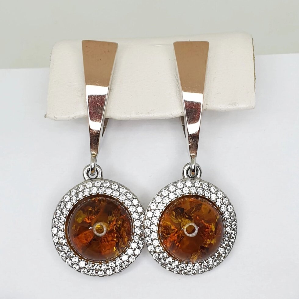 

Сережки серебряные с янтарем 7,95 г