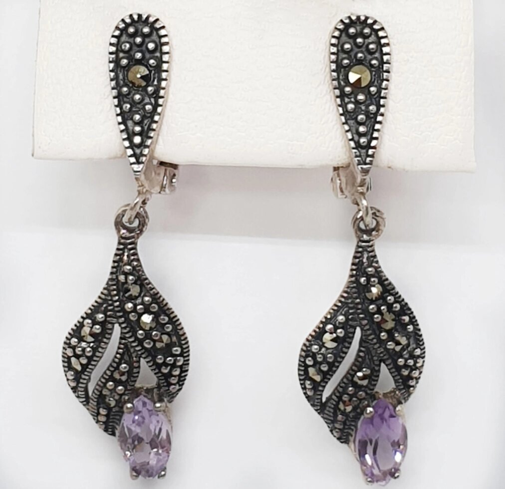 

Сережки серебряные с аметистом 4,12 г