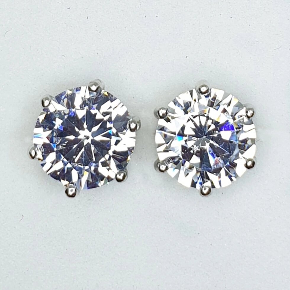 

Сережки-пусеты серебряные с кубическим цирконием d=7 mm 2,40 г
