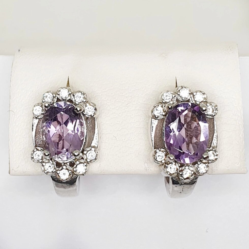

Сережки серебряные с аметистом 4,6 г