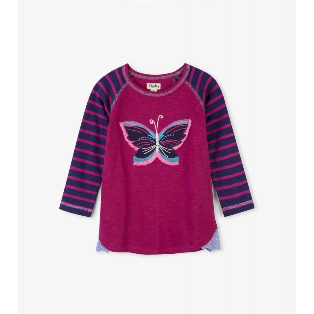 

Футболка с длинными рукавами Hatley Fringe Butterfly 92см малиновий 2А (F18MLK1092)