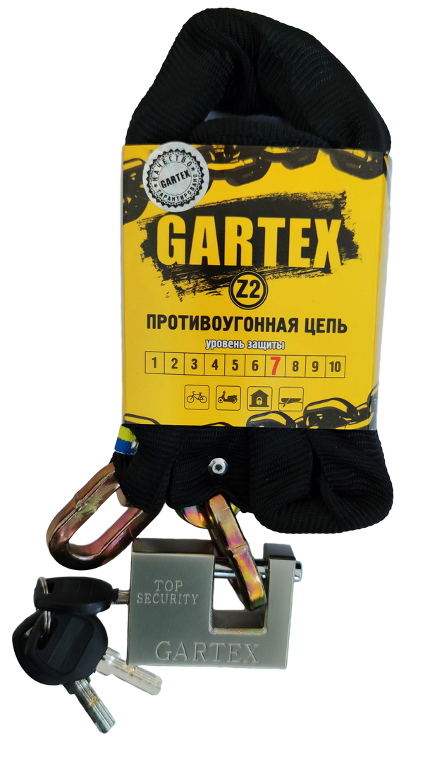 

Противоугонная цепь (велозамок) Gartex Z2 1000x8 мм 003