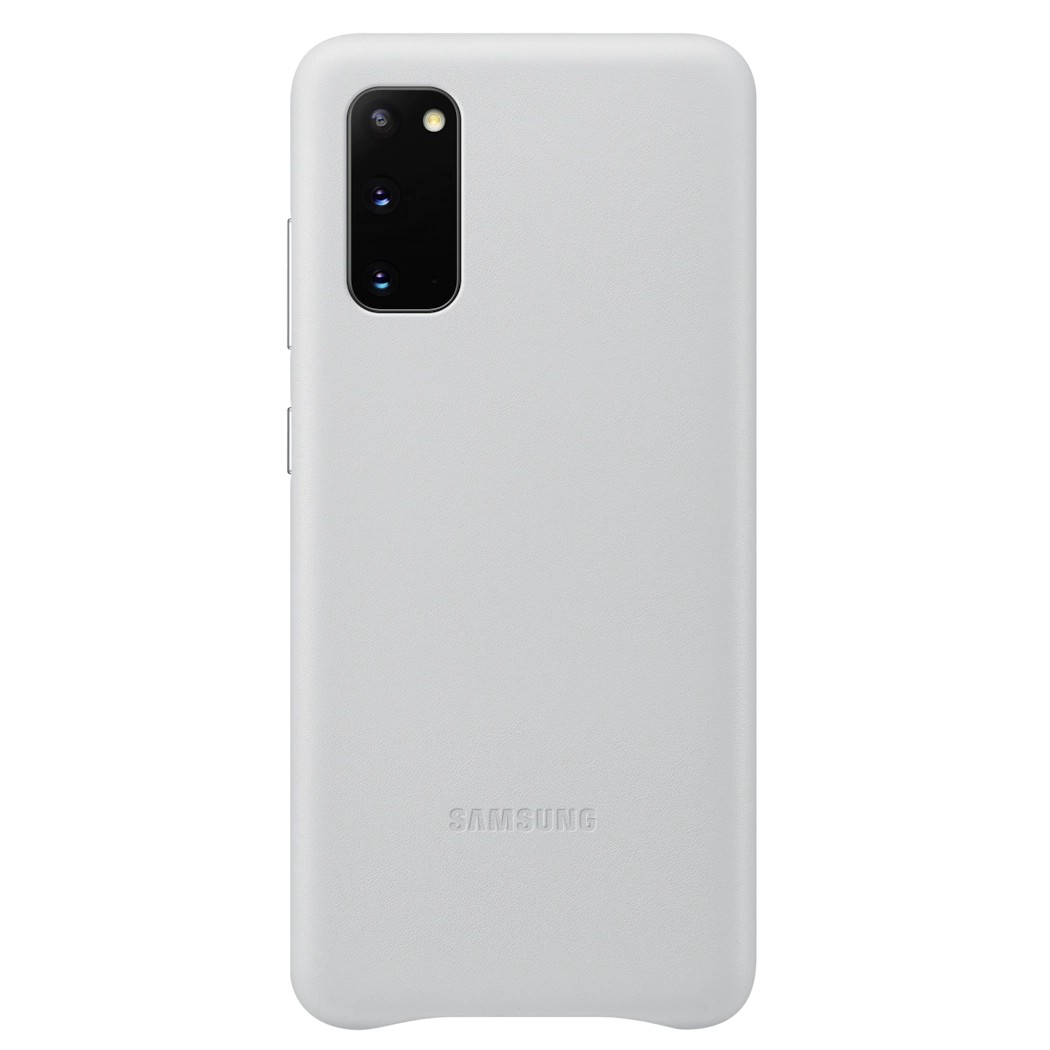 

Защитный кожаный чехол бампер накладка Leather Cover для Samsung Galaxy S20 (G980) EF-VG980LSEGRU - Grayish White