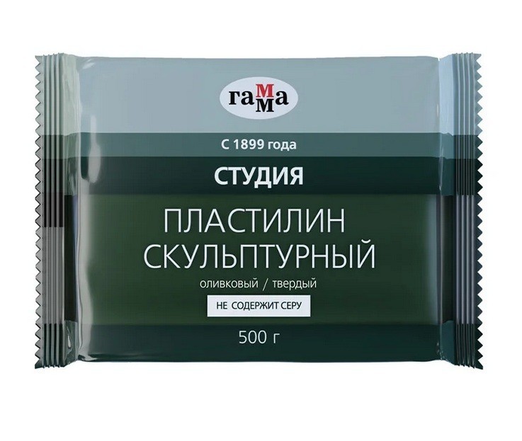 

Пластилин скульптурный твёрдый оливкового цвета для профессиональных скульпторов и учащихся художественных Гамма